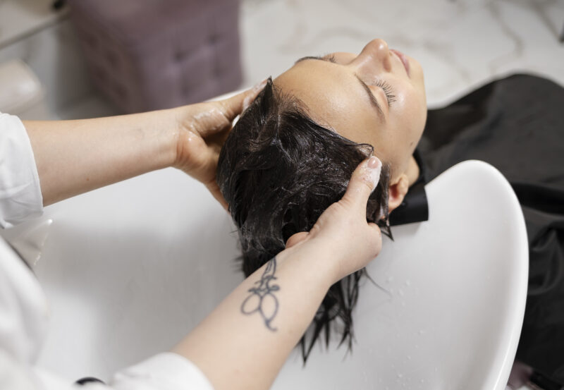 Shampoing détente avant coiffage